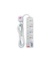 DT 714C1 4 Gang 3A 1C USB With Timer (3M) White