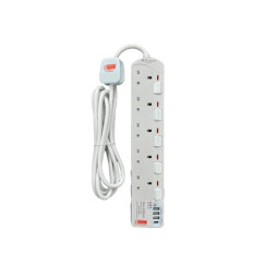 DT 715C1 5 Gang 3A 1C USB With Timer (3M) White