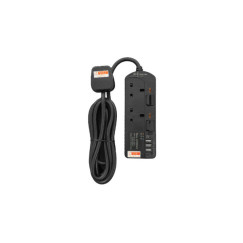 DT 712C1 2 Gang 3A 1C USB With Timer (3M) Black
