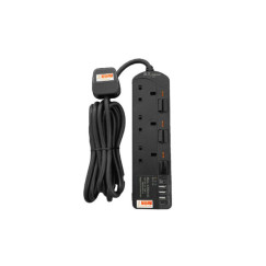 DT 713C1 3 Gang 3A 1C USB With Timer (3M) Black