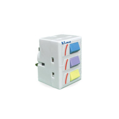 DT-10 3 Way Adaptor With Switch & Neon Indicator (Top, Left, Right)