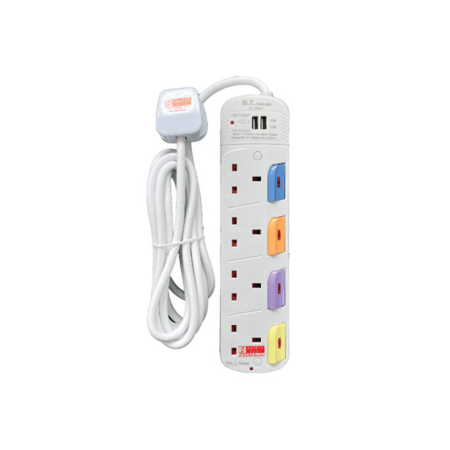 DT 864UI 4 Gang 2 USB PSO (3M)