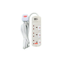DT 873C1 3 Gang 2A 1C USB (3M) White
