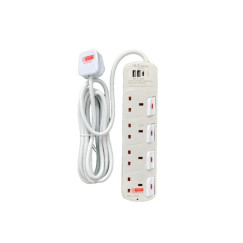 DT 874C1 4 Gang 2A 1C USB (3M) White