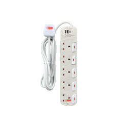 DT 875C1 5 Gang 2A 1C USB (3M) White