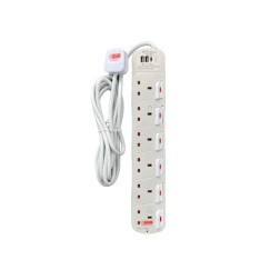 DT 876C1 6 Gang 2A 1C USB (3M) White